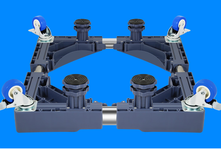 思航 洗衣机底座不锈钢加高垫增高脚架全自动滚筒冰箱万向轮支托架25圆4小花腿4单锁轮