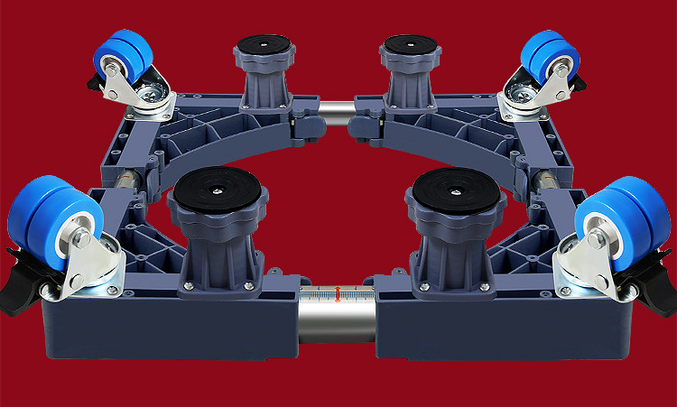 思航 洗衣机底座不锈钢加高垫增高脚架全自动滚筒冰箱万向轮支托架 19圆4小花腿4双锁轮