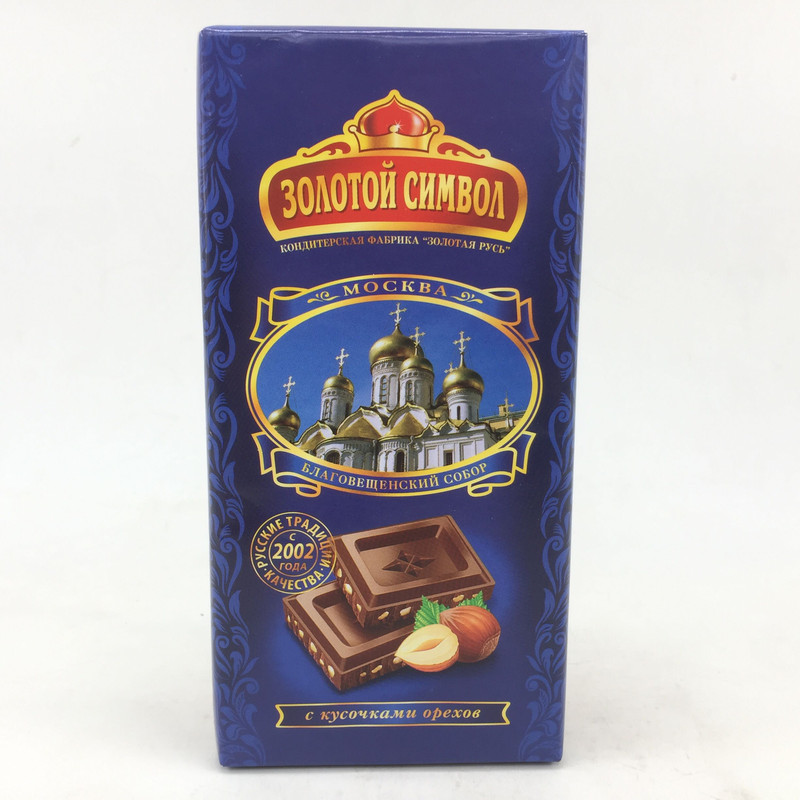 【0利造包】【买二送一/买三送二】俄罗斯城市之光榛果巧克力碎榛仁夹心牛奶巧克力80克 包邮