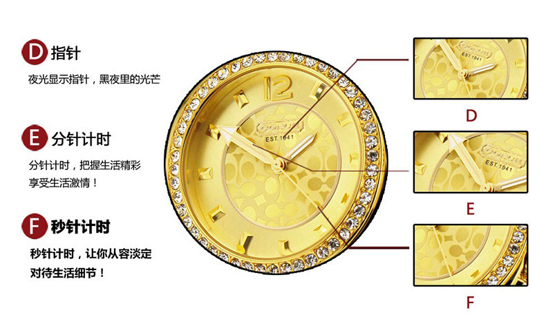 COACH时尚丽人晶钻腕表