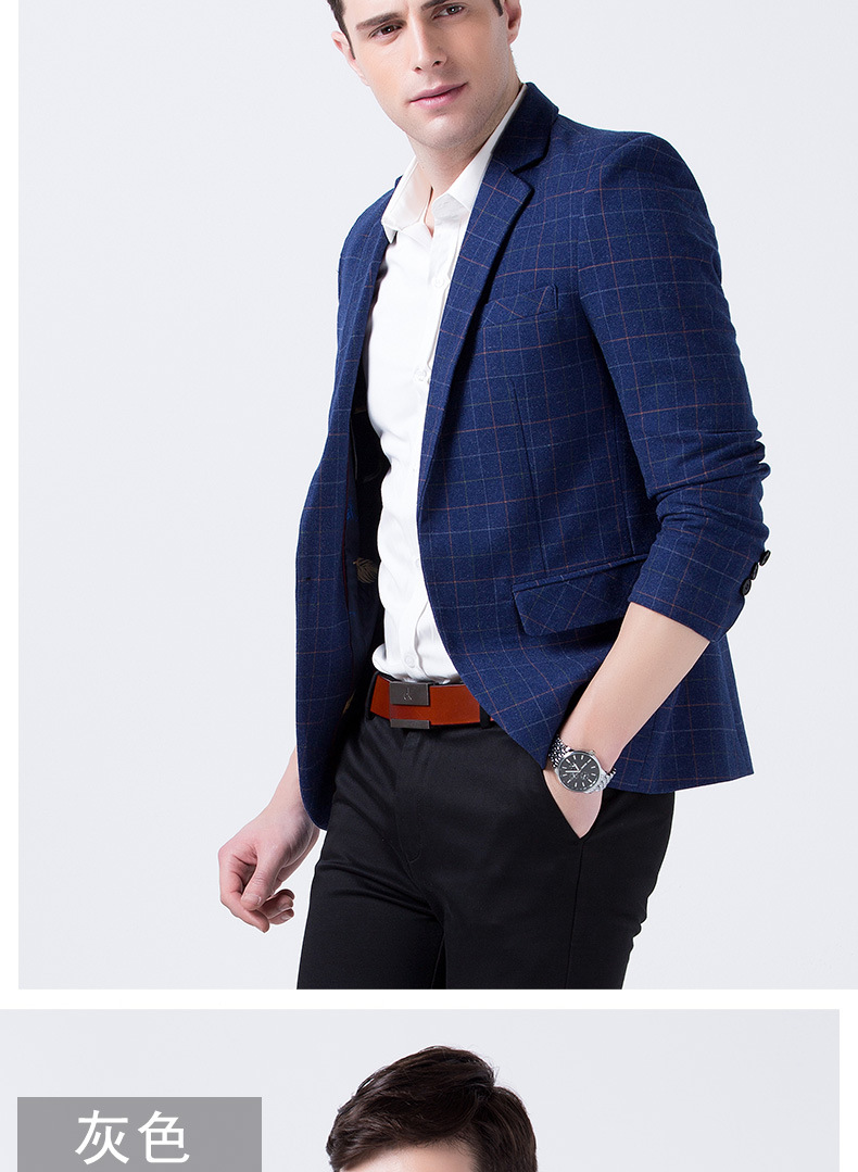 博纳罗蒂  春季新款韩版修身西装男时尚男式休闲西装 男士西装男外套A1719