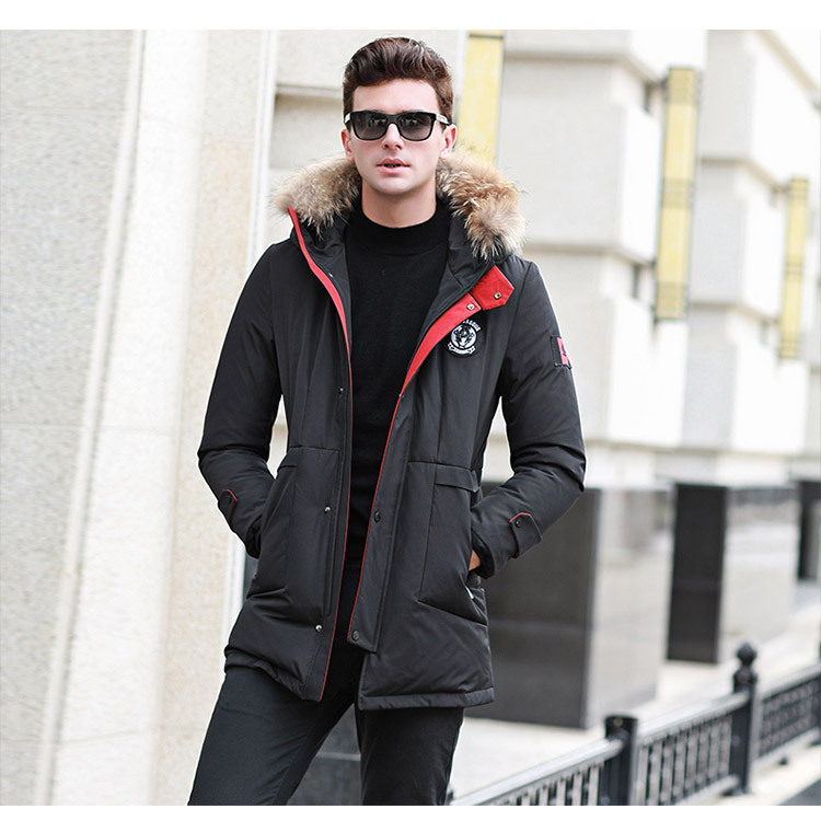 莱诗伯特   男中长款新款加拿大风格冬季男保暖羽绒外套	18012