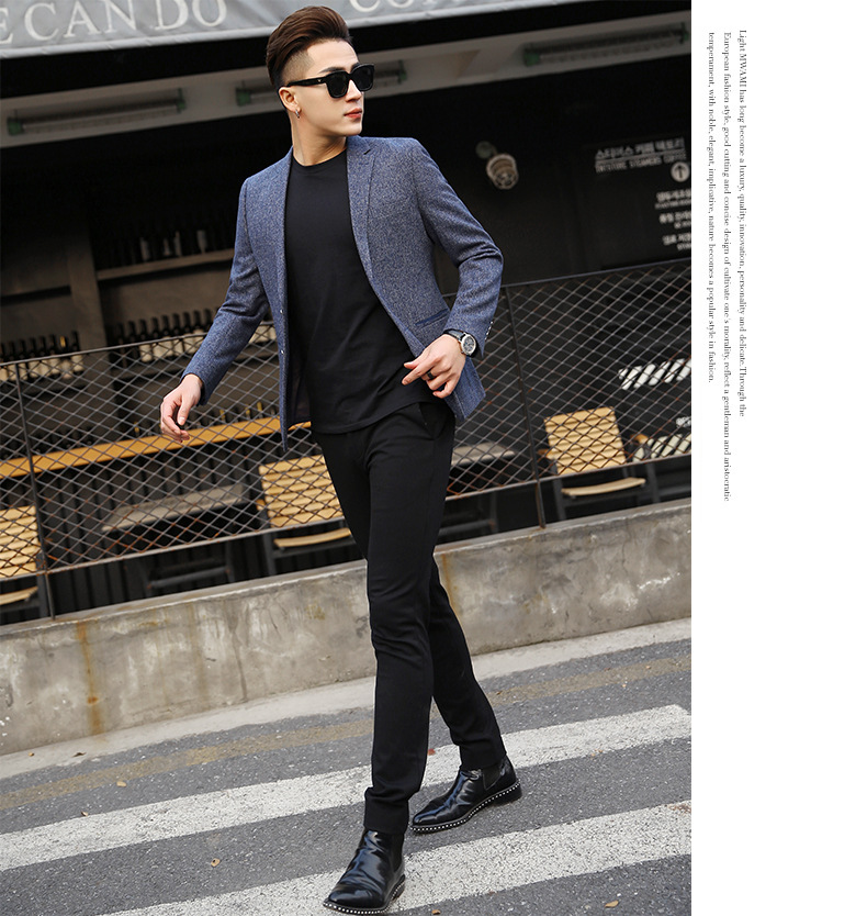 博纳罗蒂   春季新款韩版男士小西服修身休闲西服时尚外套69915