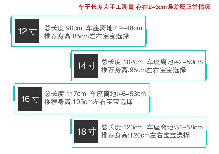 儿童自行车3岁男女宝宝脚踏车2-4-6岁童车14寸小孩单车D