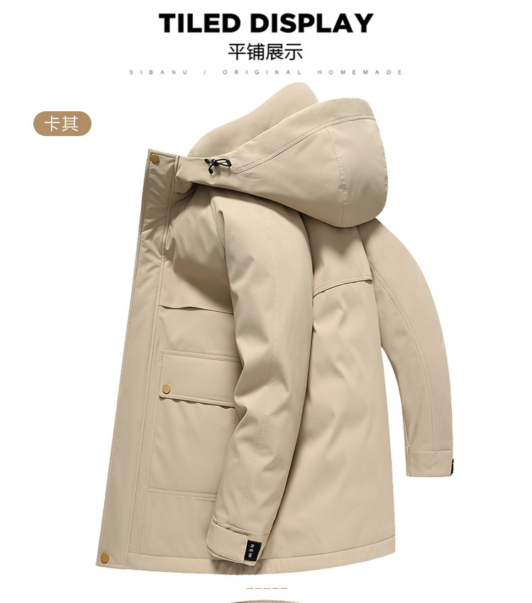 莱诗伯特 2021新款男士韩版潮流修身帅气冬装外套休闲中长款加厚98621