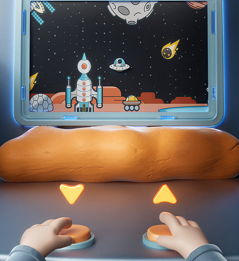 育儿宝 新款儿童电子游戏机太空壁障闯关大冒险男孩益智赛车玩具