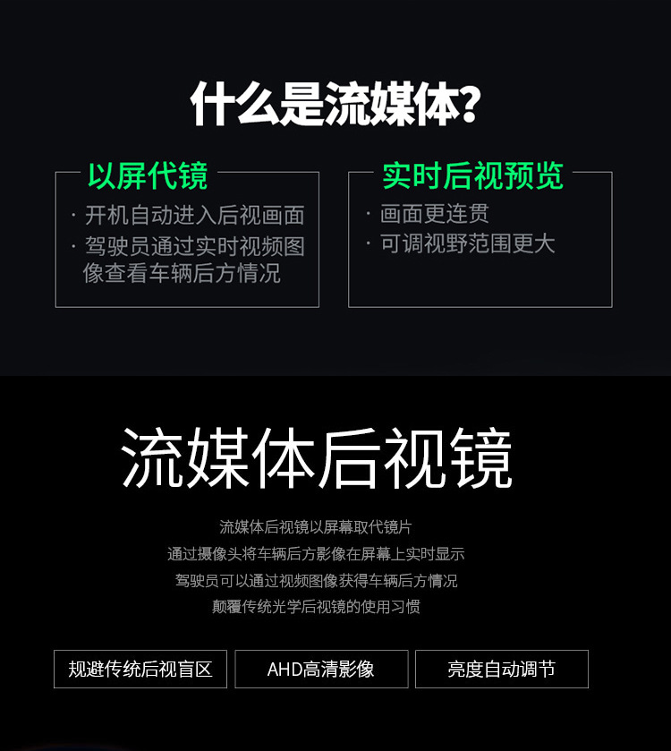 曼巴足迹 新款10寸流媒体行车记录仪广角高清星光夜视后视镜记录仪