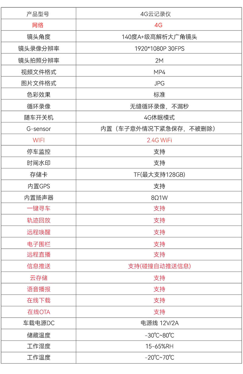 曼巴足迹 新品行车记录仪 4G远程监控高清WiFi车辆管理定位行车记录