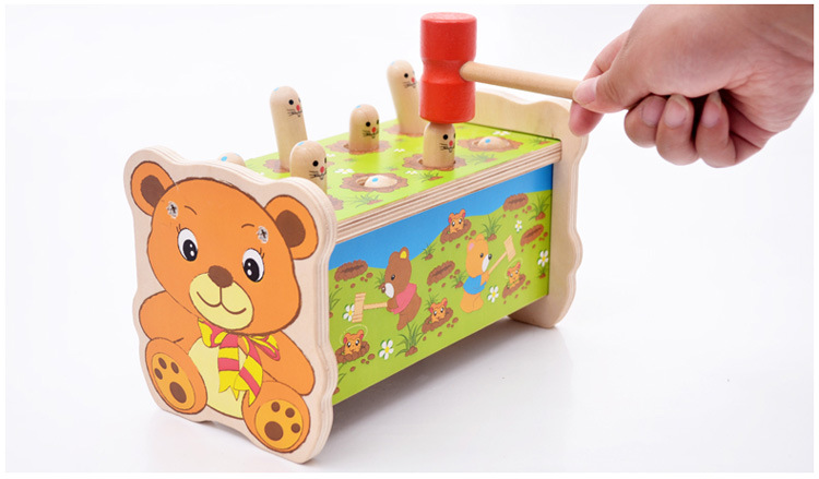 木制小熊打地鼠大号儿童敲打启智玩具