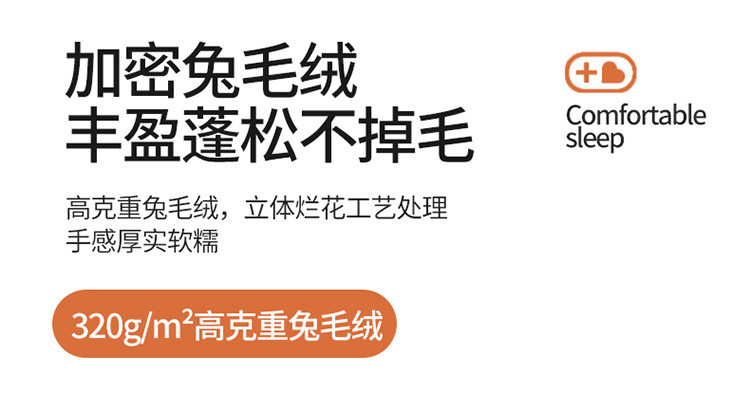 中科港 新款A类兔毛绒牛奶绒四件套加厚高克重床上套件床笠款立体剪花