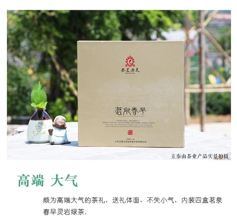 济南泉城茶 灵岩绿茶 茗泉春早礼盒  春茶 茶叶 200g/提