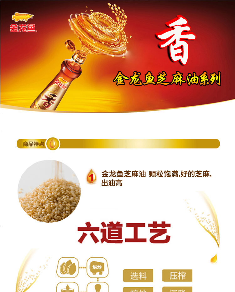 金龙鱼 芝麻油（礼盒）220ml*4香油