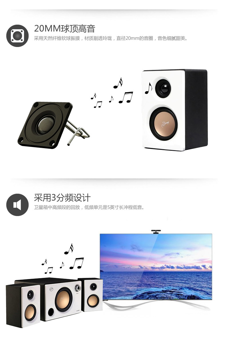 Hivi惠威M10台式电脑音响低音炮笔记本多媒体有源21hifi音箱