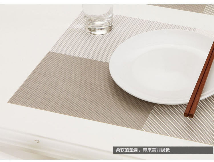 欧润哲 4片装餐垫欧式PVC长方形日式简约餐桌垫 杯垫碗垫盘垫子西餐隔热垫