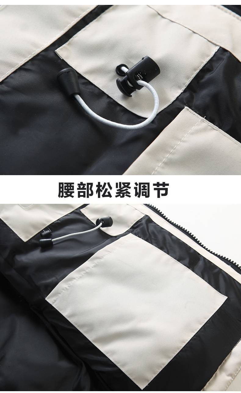 冬季新品男士加厚羽绒服 加拿大风情侣工装大毛领外套