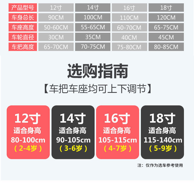 儿童自行车12/14/16/18寸童车3-5-7-8岁宝宝脚踏车男女孩单车