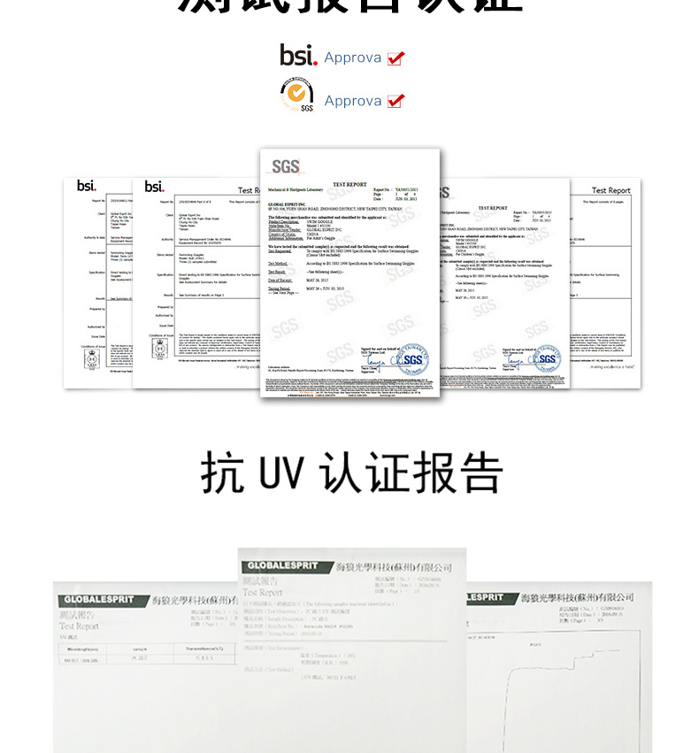 巴洛酷达高清抗雾防紫外线 一体式 环保耐用泳镜新款14820