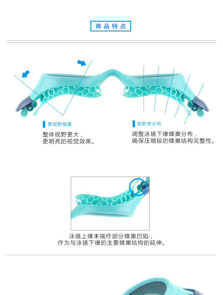 美国LANE4 羚活 icompy防水防雾抗紫外线游泳泳镜 新款 M95920