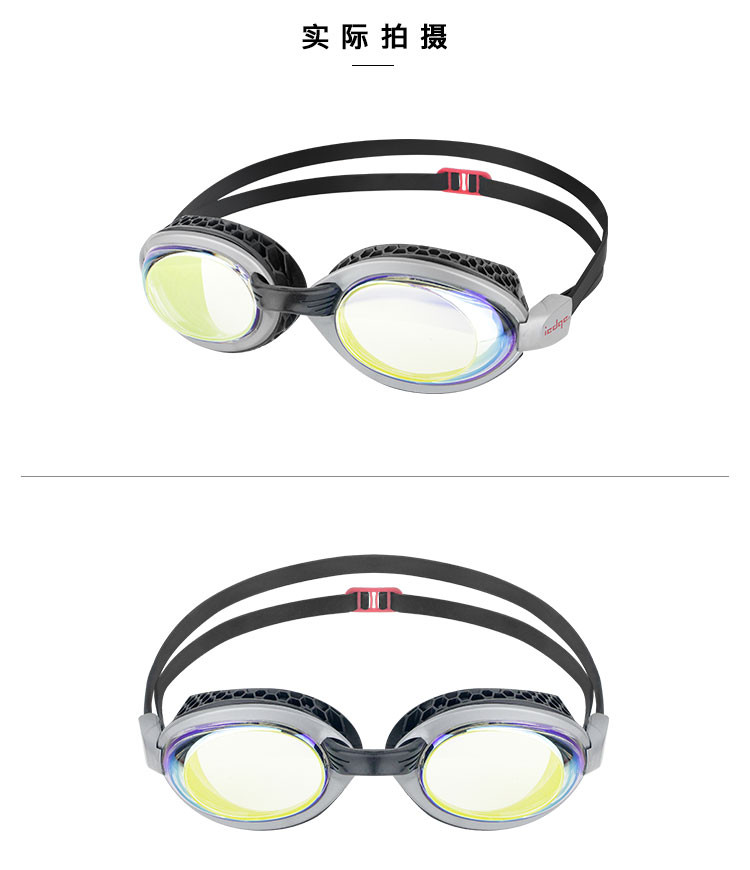 巴洛酷达品牌iedge系列近视泳镜透明镀金/黑VG-956