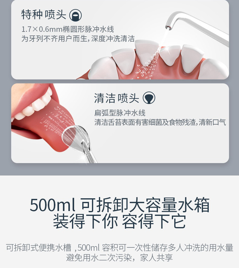 力博得/Lebond 插电式冲牙器 牙线洁牙器 水动力家用冲牙器 W1