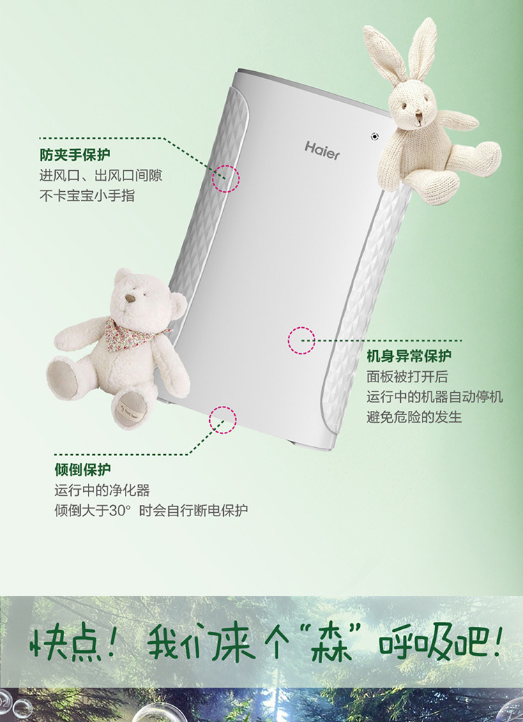 海尔/Haier 空气净化器家用除雾霾甲醛去二手烟净化机KJ180F-HY01 (1)