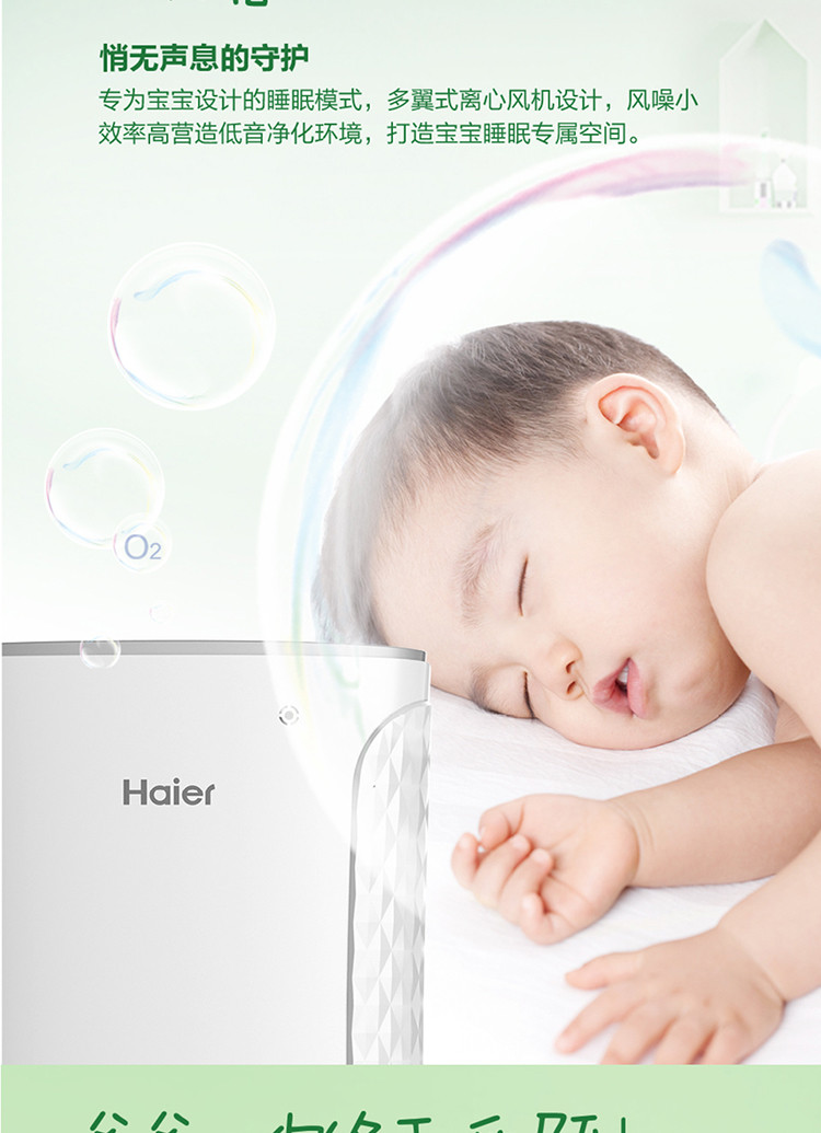 海尔/Haier 空气净化器家用除雾霾甲醛去二手烟净化机KJ180F-HY01 (1)