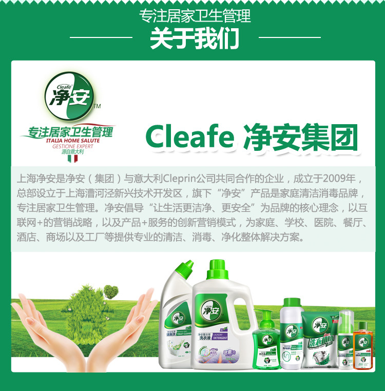 净安 （Cleafe）洁厕宝马桶自动清洁剂 (蓝泡泡)松木香 50g*6