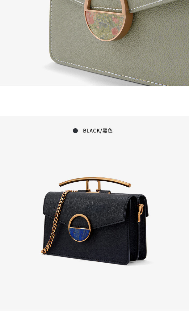 CHARLES &amp; KEITH 小CK包 双面半圆彩石扣饰女士单肩斜挎包CK2-20780992-1