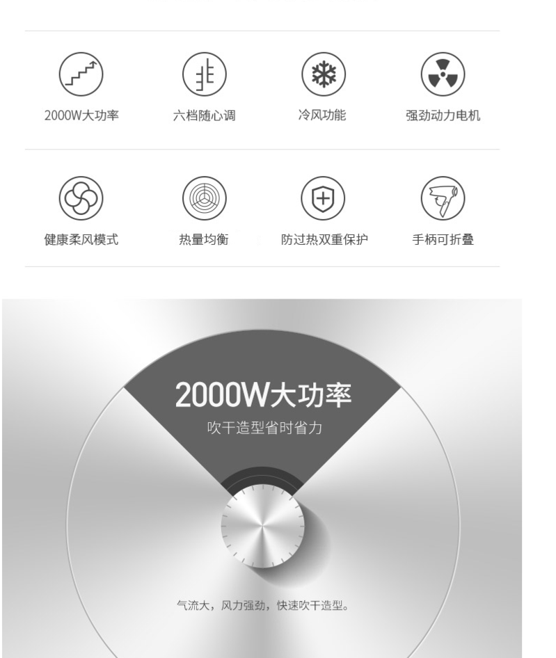 飞科/FLYCO飞科/FLYCO 电吹风机家用酒店宿舍发廊用负离子大功率冷热风吹风机