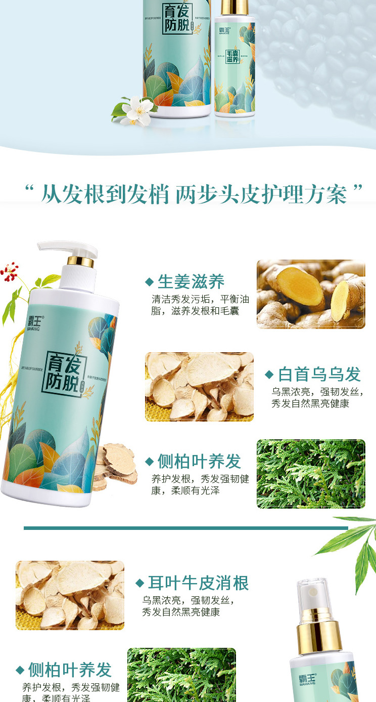 霸王育发防脱洗发液468ml+毛囊滋养98ml