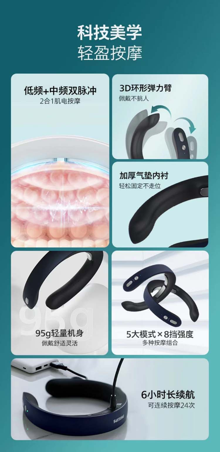 飞利浦/PHILIPS 颈部按摩器 PPM3302N