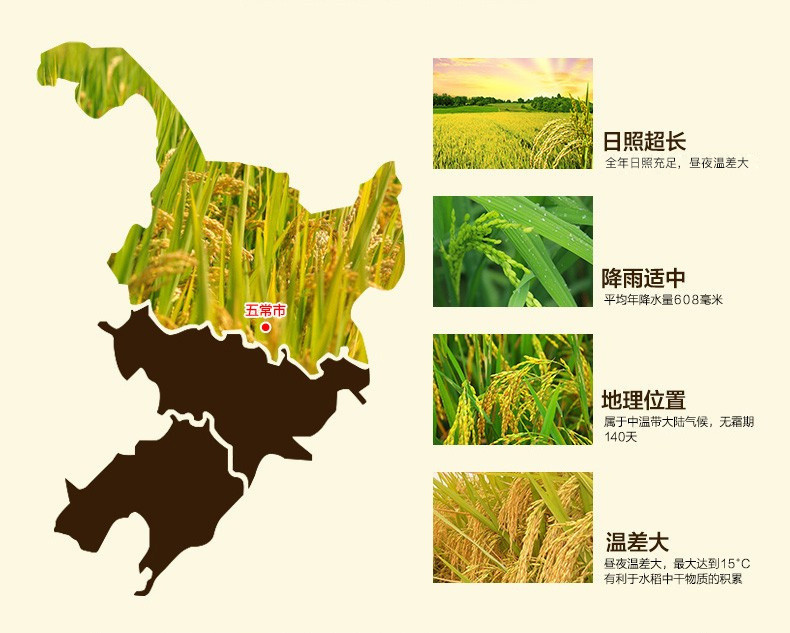 金福乔府大院稻花香5kg五常原产绿色食品真空包装新米大米包邮