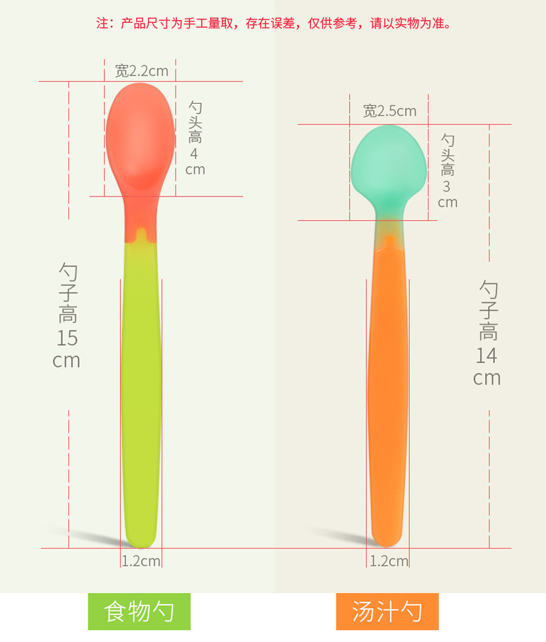 运智贝婴儿感温变色勺子调羹宝宝喂饭软头勺母婴用品婴儿勺子