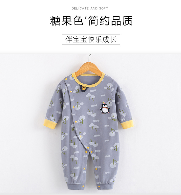 新款初生婴儿衣服纯棉春秋新生儿哈衣秋季外出宝宝连体衣秋装xbx