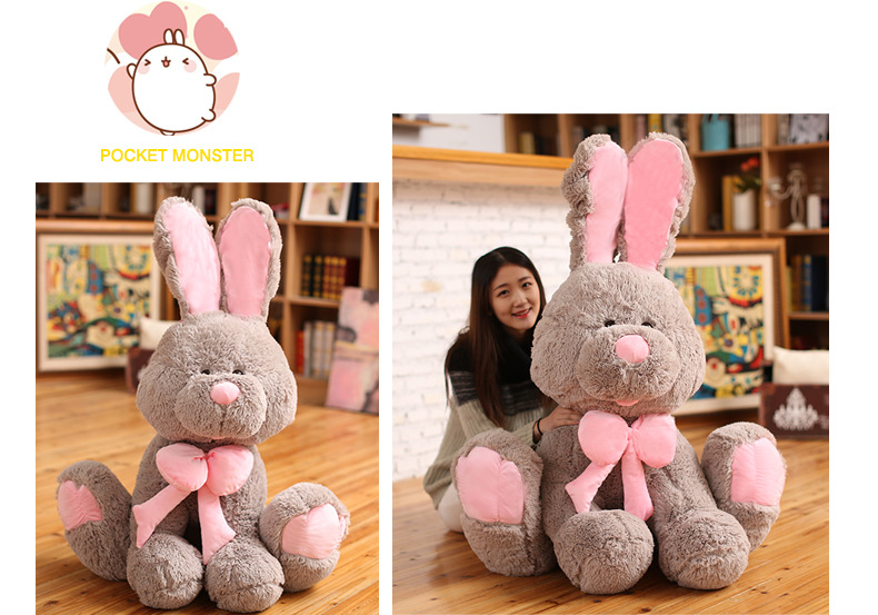 网红同款美国大兔子毛绒玩具大号兔娃娃公仔玩偶女生创意礼物（高度100cm)