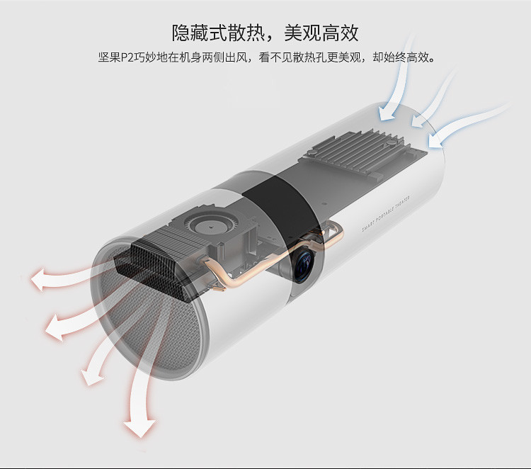 坚果/JmGO P2无线投影机 移动便携式商务办公投影仪