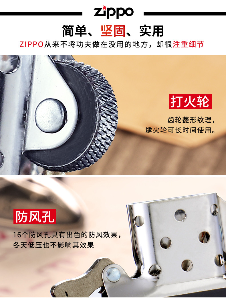 ZIPPO打火机zippo正品纯铜24721 黑哑漆金十字架 专柜正品