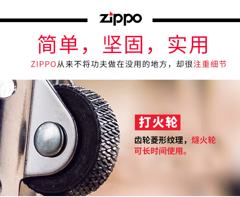 zippo打火机zippo正品芝宝纯铜1607纤巧花沙