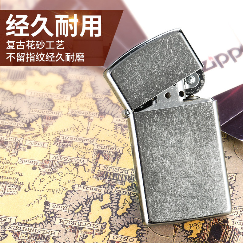 zippo打火机zippo正品芝宝纯铜1607纤巧花沙