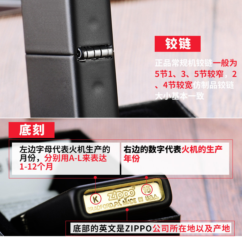 ZIPPO打火机zippo正品纯铜正版 红框纤巧黑哑漆商标 1618ZB