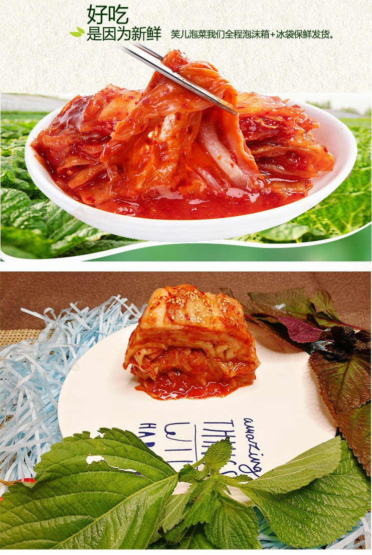 笑儿泡菜韩式泡菜韩国泡菜泡菜哪个品牌好380g袋装泡菜