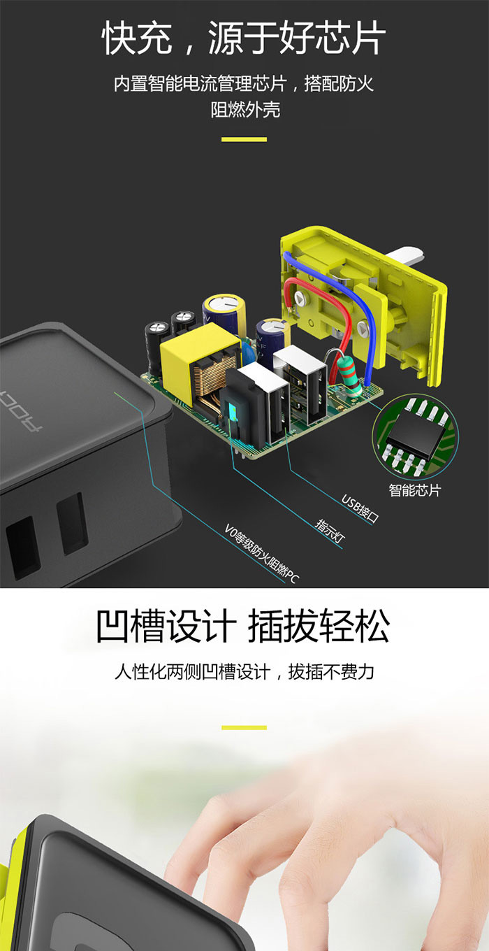ROCK 方糖系列单口旅行充电器