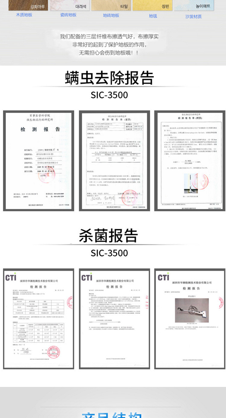 韩京姬（HAAN） 蒸汽拖把家用高温电动拖地清洁机杀菌除螨SIC-3500 白色