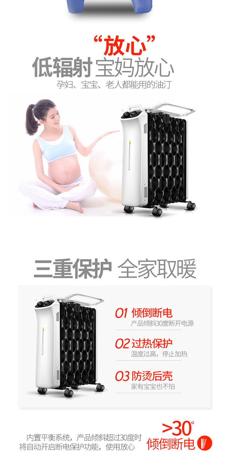 先锋（Singfun）取暖器/家用电暖器/电暖气/11片热浪型电热油汀DYT-L1