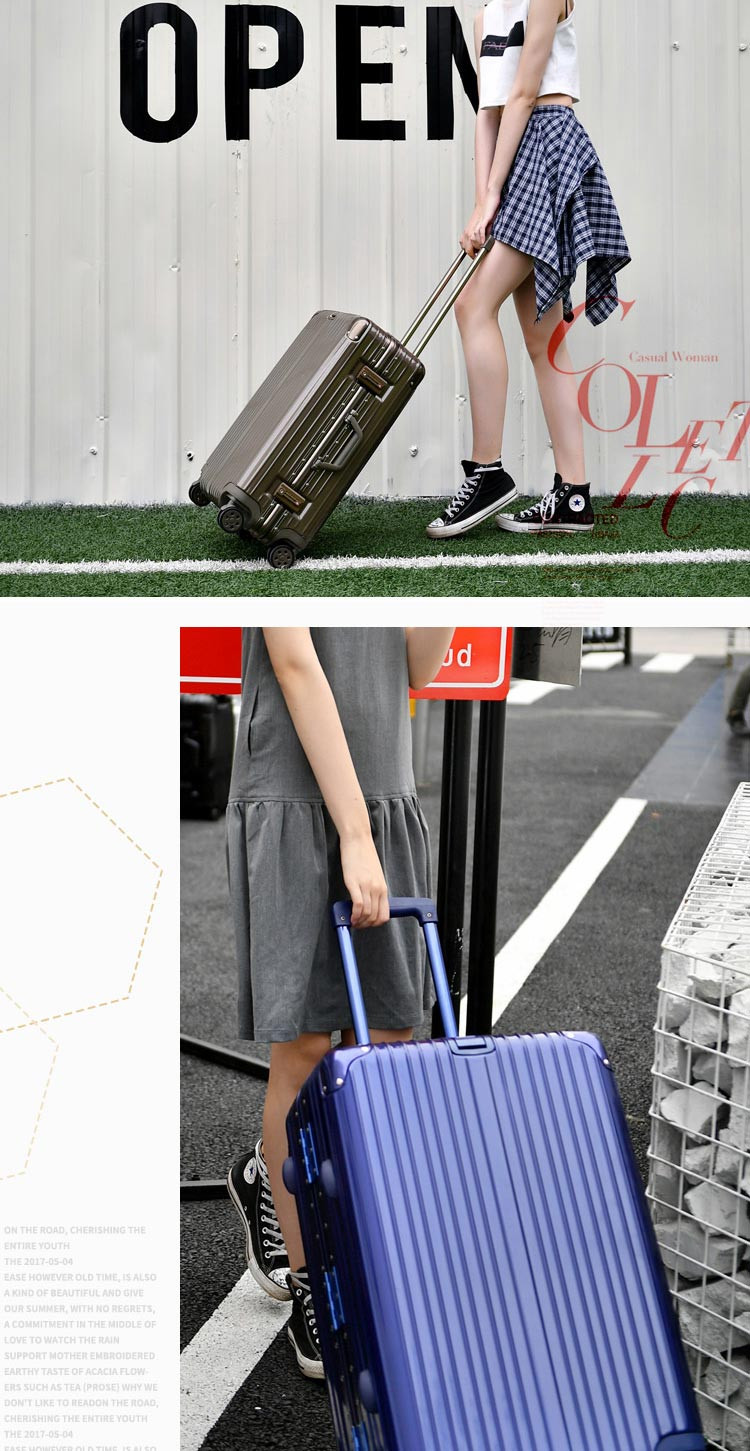 意酷(YKOO)铝框拉杆箱万向轮行李箱学生旅行箱26英寸男女士登机箱子 1510