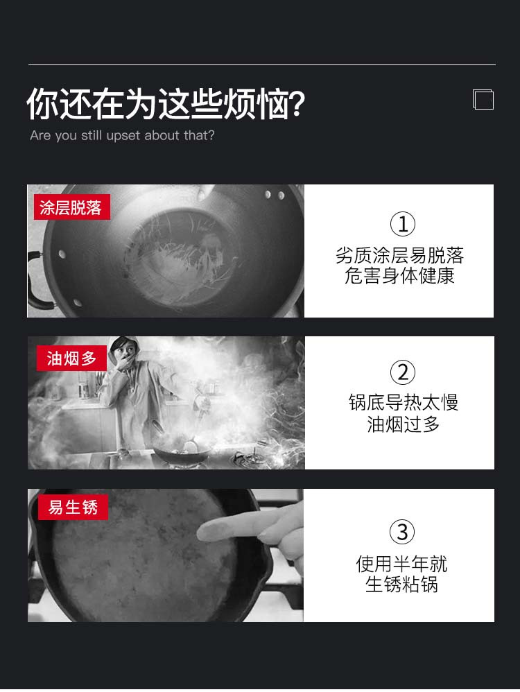 DEBO 德铂炒锅无涂层不粘炒菜锅锈不了铁锅海勒32cm