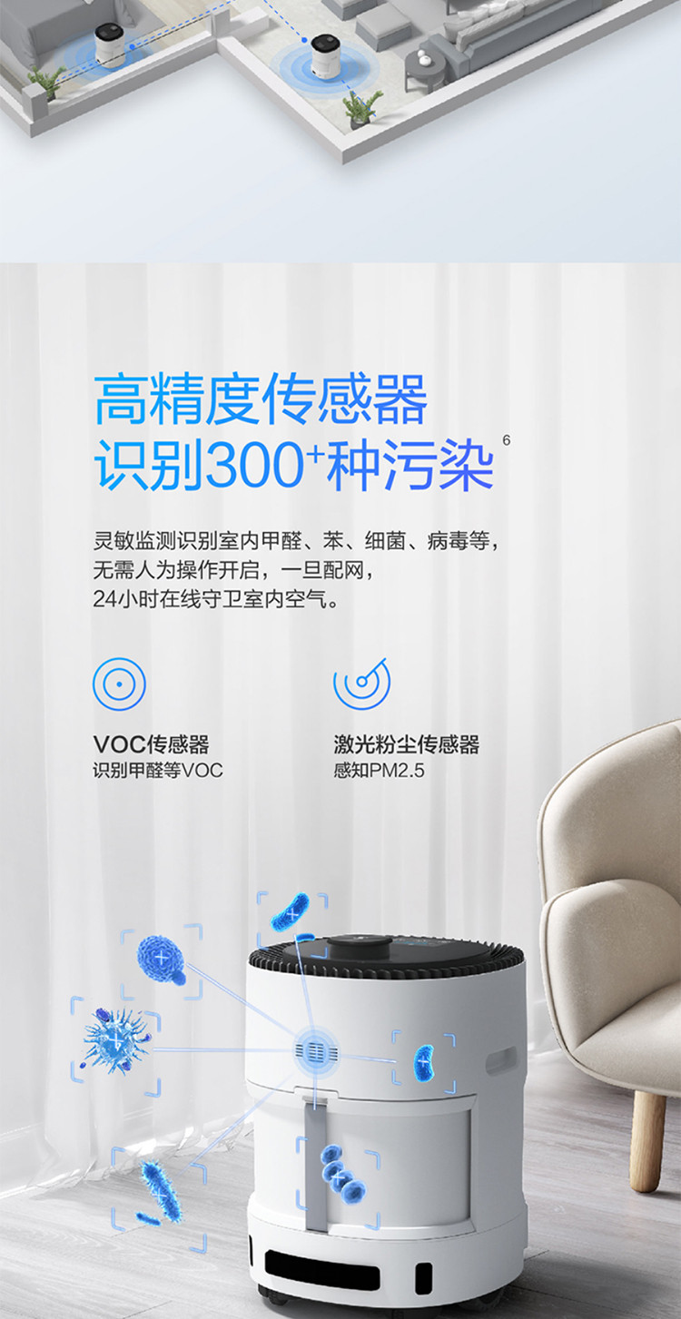 科沃斯/Ecovacs 沁宝Andy pro香薰空气净化器机器人智能家用除甲醛可移动自动规划路线