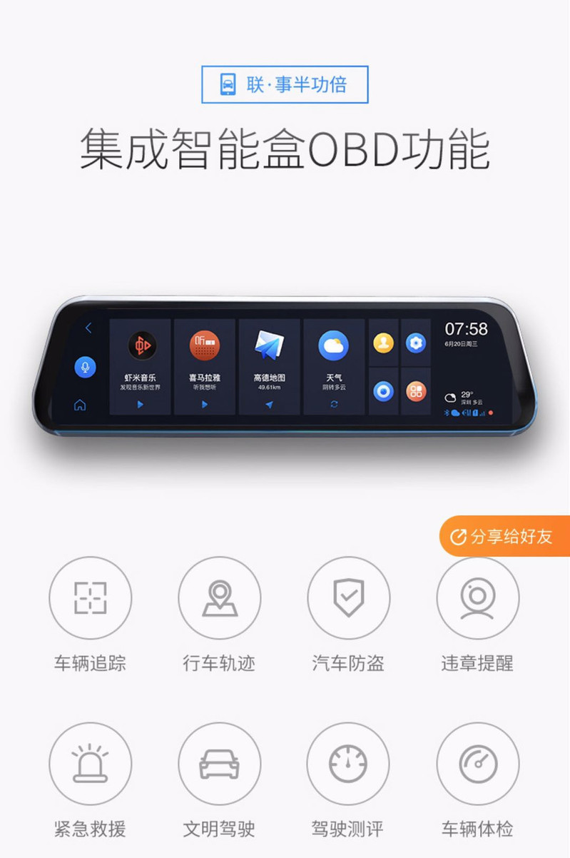 智梦行AI车镜智黑科技产品能汽车后视镜车智汇OBD