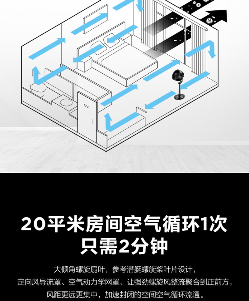 艾美特/AIRMATE 机械落地循环扇电风扇FA18-X12