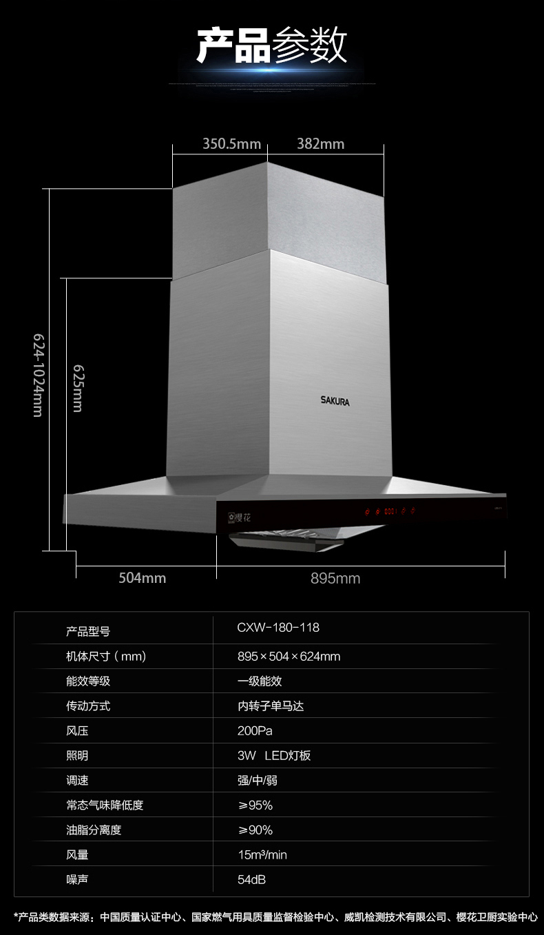 Sakura/樱花 CXW-180-118樱花触控欧式抽油烟机顶吸式家用特价